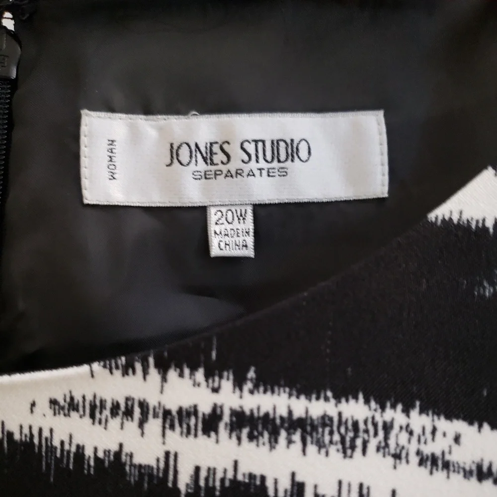 Jones Studio Zebra Print Sleeveless Shift Dress, Filly Lined in Plus Sz 20W/2X - Picture 12 of 17